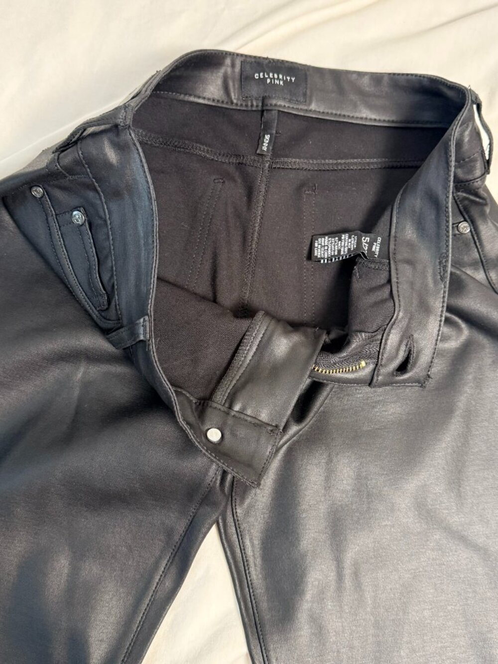 Celebrity Pink Skinny Pants – Size 5/27 – Black Faux Leather – NWOT